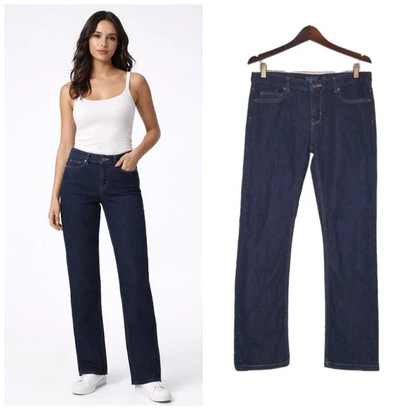 Patagonia Womens Denim Jeans 29 Dark Wash Blue Straight Mid Rise Organic Cotton - Picture 1 of 11